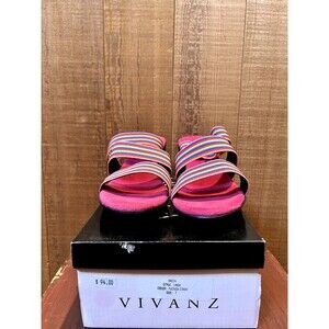 Vivanz Linda Women's Size US 7 Fuchsia Strap Wedge Heel